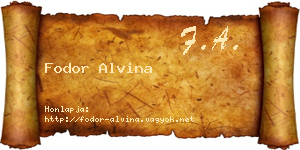 Fodor Alvina névjegykártya